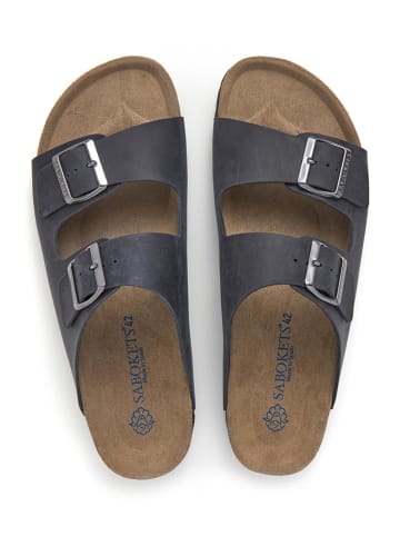 SABOKETS Leren slippers zwart
