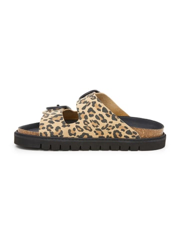 SABOKETS Pantoletten in Beige/ Schwarz