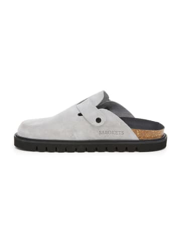 SABOKETS Leren clogs grijs