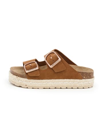 SABOKETS Leren slippers lichtbruin