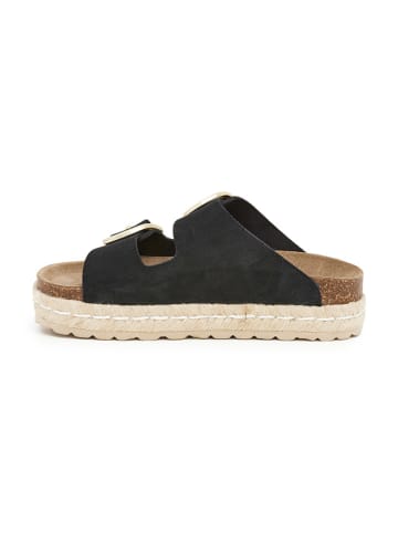 SABOKETS Leren slippers zwart