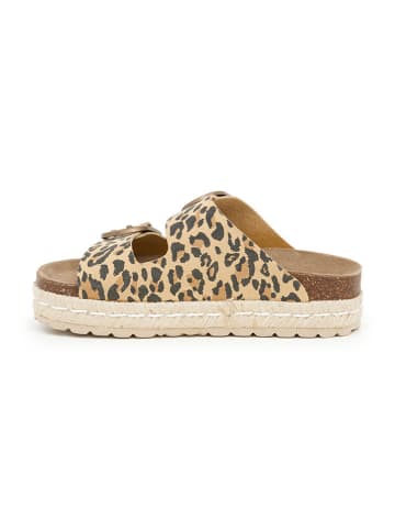 SABOKETS Pantoletten in Beige/ Schwarz