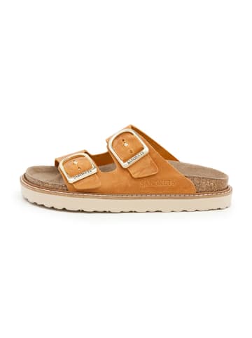 SABOKETS Leren slippers oranje