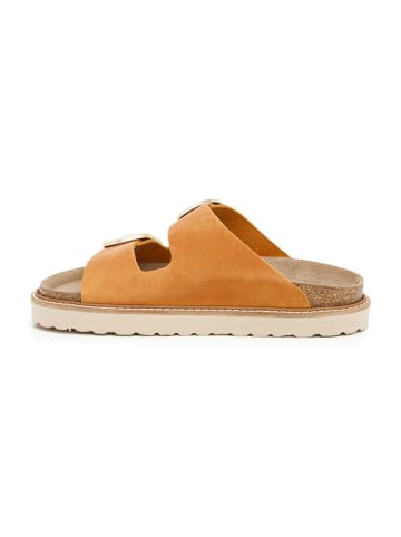 SABOKETS Leren slippers oranje