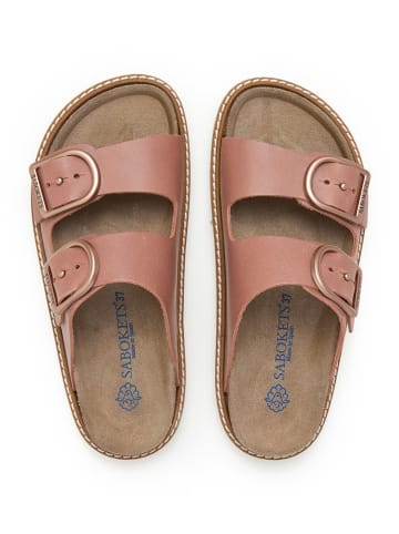 SABOKETS Leder-Pantoletten in Rosa