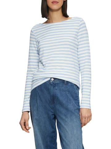 s.Oliver Longsleeve in Weiß/ Hellblau