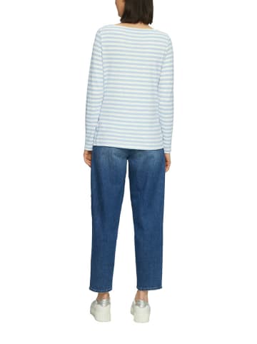 s.Oliver Longsleeve in Weiß/ Hellblau