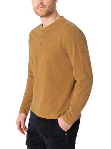 Timezone Longsleeve "Henley" okergeel