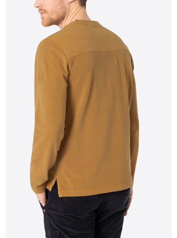 Timezone Koszulka "Henley" w kolorze musztardowym