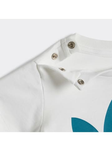 adidas Trainingsanzug in Weiß/ Türkis