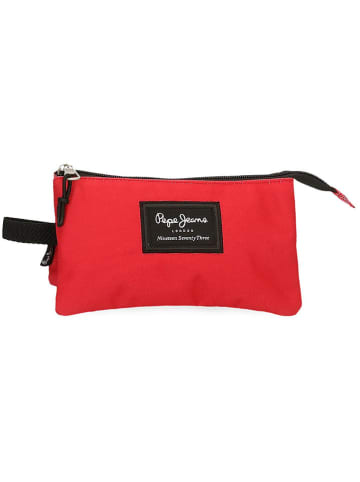 Pepe Jeans Piórnik "Aris Evergreen" w kolorze czerwonym - 22 x 12 x 5 cm