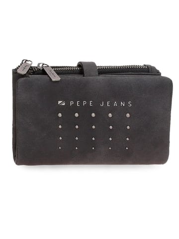 Pepe Jeans Geldbörse "Holly" in Anthrazit - (B)14 x (H)9 x (T)2 cm