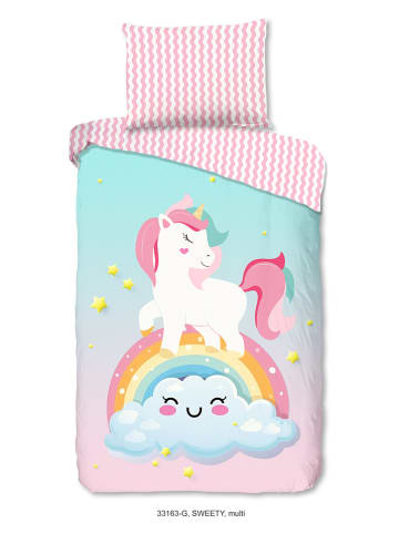 Good Morning Komplet pościeli "Sweety" w kolorze miętowo-jasnoróżowym