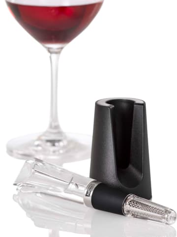 AdHoc Weinausgießer ''Airovin'' in Schwarz - (H)16 x Ø 3 cm