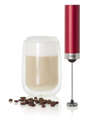 AdHoc Elektrischer Milchaufschäumer ''Rapid'' in Rot - (H)22 x Ø 6,5 cm