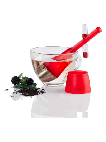 AdHoc Teesieb ''Santea'' in Rot - (H)20 x Ø 4 cm