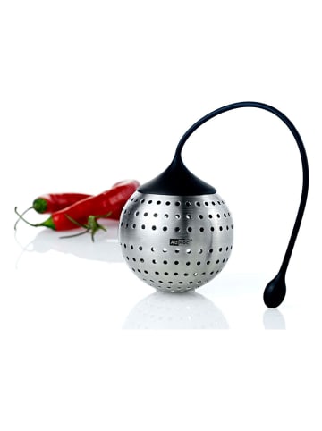 AdHoc Kula "Spice Bomb" w kolorze srebrno-czarnym na przyprawy - Ø 7 cm