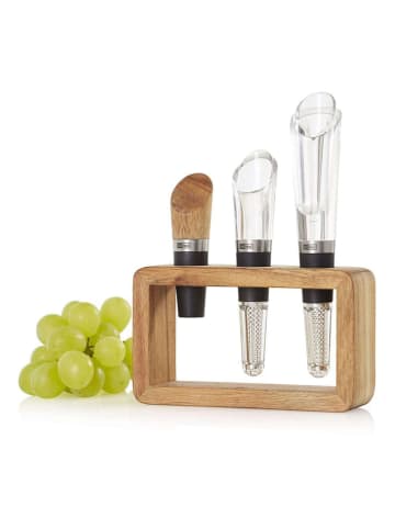 AdHoc 4tlg. Set: Weinausgießer ''Vine'' in Hellbraun - (B)13,5 x (H)18 x (T)4 cm