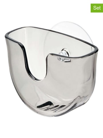 Idesign 3er-Set: Schwammhalter ''Vella'' in Grau - (B)14 x (H)10,5 x (T)5 cm