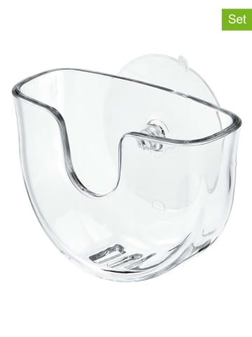Idesign 3er-Set: Schwammhalter ''Vella'' in Grau - (B)14 x (H)10,5 x (T)5 cm