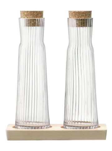 L.S.A. 3-delige set: azijn- en oliedispenser "Gio Line" lichtbruin - 200 ml