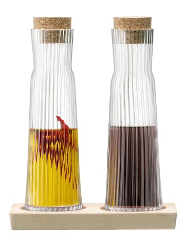 L.S.A. 3-delige set: azijn- en oliedispenser "Gio Line" lichtbruin - 200 ml
