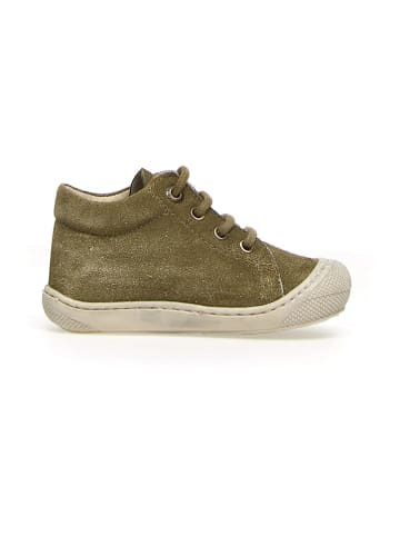 Naturino Skórzane buty "Cocoon" w kolorze khaki do nauki chodzenia
