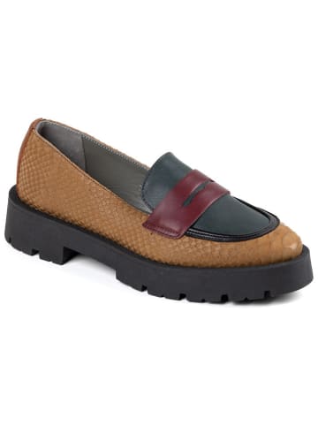 Anna Morellini Leren mocassins "Marbara" lichtbruin