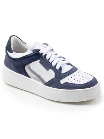 Anna Morellini Leder-Sneakers "Iseppina" in Dunkelblau/ Weiß
