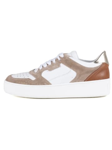 Anna Morellini Leren sneakers "Stelda" wit/bruin