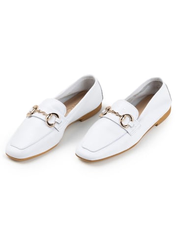 Anna Morellini Leren mocassins "Pinetta" wit