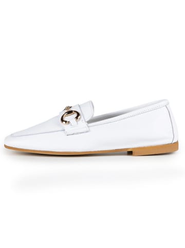 Anna Morellini Leren mocassins "Pinetta" wit