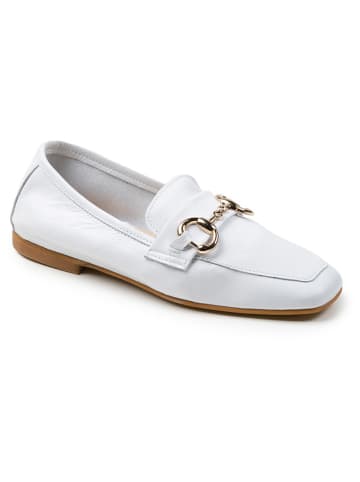 Anna Morellini Leren mocassins "Pinetta" wit