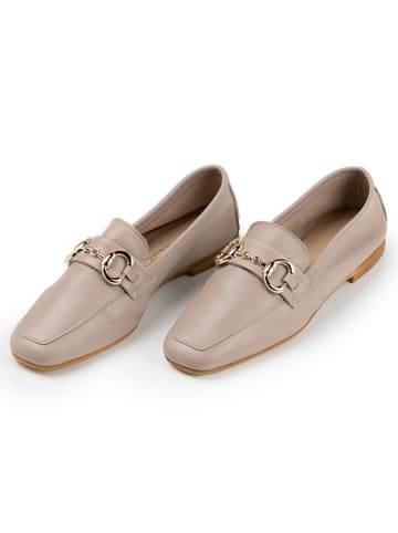 Anna Morellini Leren mocassins "Pinetta" beige