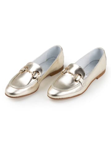 Anna Morellini Leren mocassins "Gelia" zilverkleurig