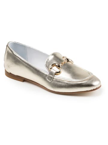 Anna Morellini Leren mocassins "Gelia" zilverkleurig