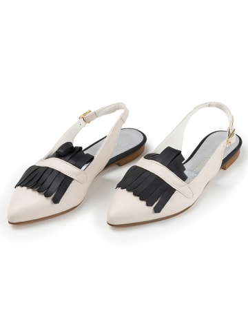 Anna Morellini Leder-Pantoletten "Manina" in Creme