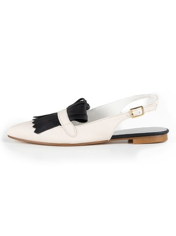 Anna Morellini Leder-Pantoletten "Manina" in Creme