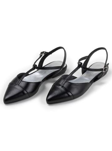 Anna Morellini Leder-Pantoletten "Silina" in Schwarz