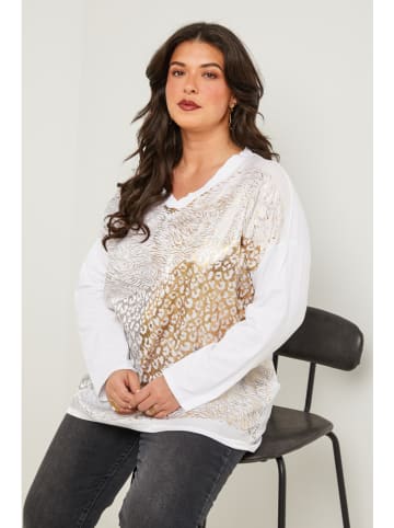 Curvy Lady Koszulka w kolorze złoto-białym