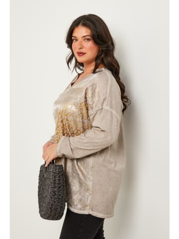 Curvy Lady Longsleeve in Taupe/ Gold
