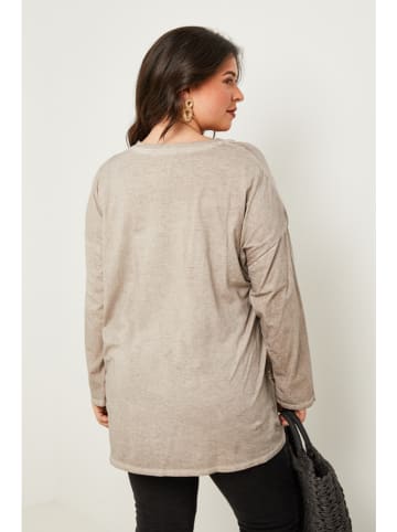 Curvy Lady Longsleeve in Taupe/ Gold