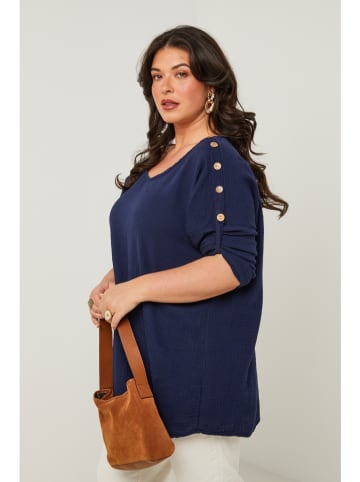 Curvy Lady Blouse donkerblauw