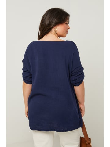 Curvy Lady Bluse in Dunkelblau