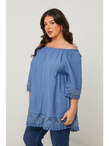 Curvy Lady Bluse in Blau