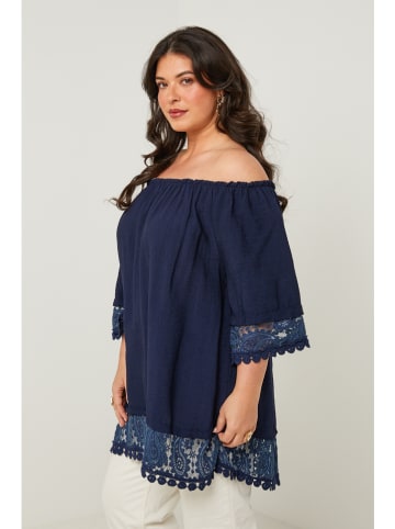 Curvy Lady Bluse in Dunkelblau