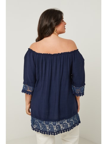 Curvy Lady Bluse in Dunkelblau