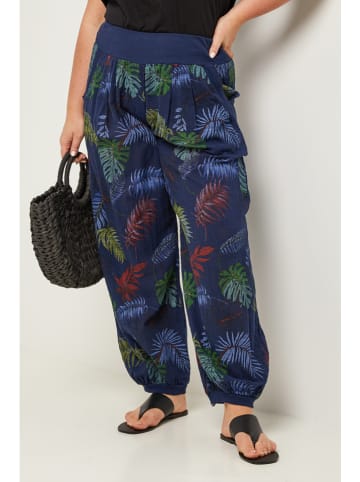 Curvy Lady Broek donkerblauw/groen