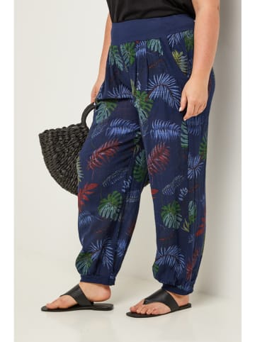 Curvy Lady Broek donkerblauw/groen