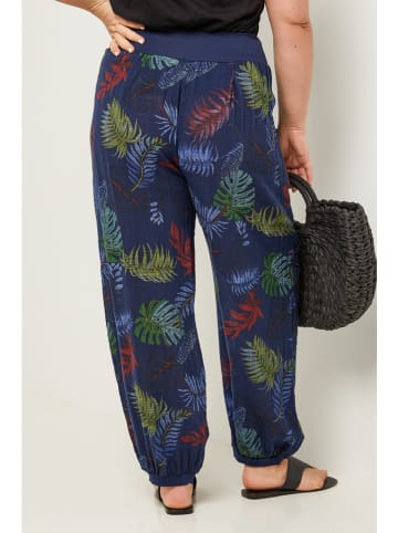 Curvy Lady Broek donkerblauw/groen